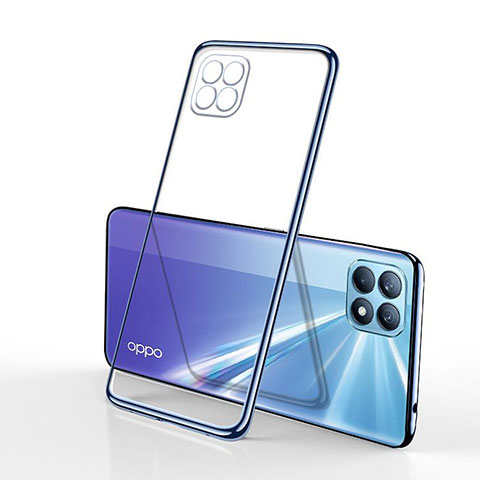 Funda Silicona Ultrafina Carcasa Transparente H01 para Oppo Reno4 SE 5G Azul