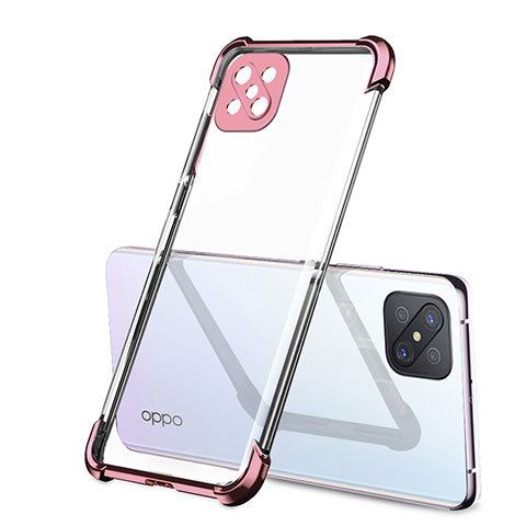 Funda Silicona Ultrafina Carcasa Transparente H01 para Oppo Reno4 Z 5G Oro Rosa