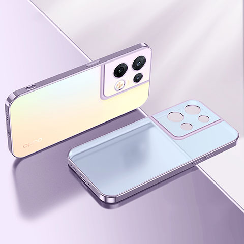 Funda Silicona Ultrafina Carcasa Transparente H01 para Oppo Reno8 5G Morado