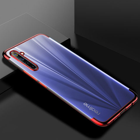 Funda Silicona Ultrafina Carcasa Transparente H01 para Realme 6s Rojo