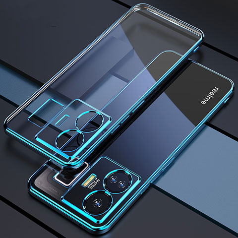 Funda Silicona Ultrafina Carcasa Transparente H01 para Realme GT5 5G Azul