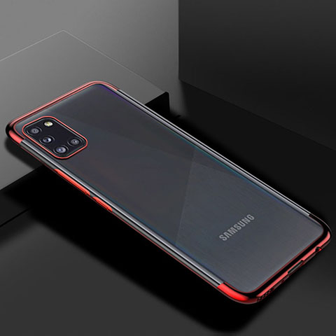 Funda Silicona Ultrafina Carcasa Transparente H01 para Samsung Galaxy A31 Rojo