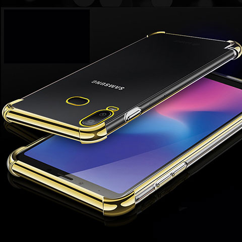 Funda Silicona Ultrafina Carcasa Transparente H01 para Samsung Galaxy A6s Oro