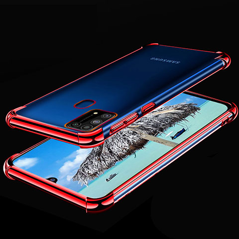 Funda Silicona Ultrafina Carcasa Transparente H01 para Samsung Galaxy M21s Rojo