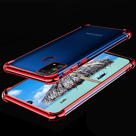 Funda Silicona Ultrafina Carcasa Transparente H01 para Samsung Galaxy M31 Prime Edition Rojo
