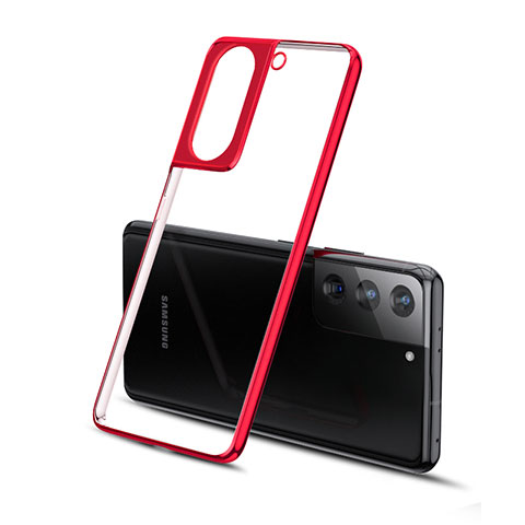 Funda Silicona Ultrafina Carcasa Transparente H01 para Samsung Galaxy S21 Plus 5G Rojo