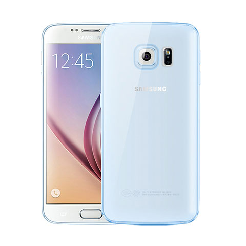 Funda Silicona Ultrafina Carcasa Transparente H01 para Samsung Galaxy S6 Duos SM-G920F G9200 Azul