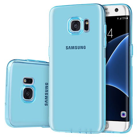 Funda Silicona Ultrafina Carcasa Transparente H01 para Samsung Galaxy S7 Edge G935F Azul