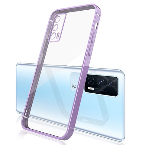 Funda Silicona Ultrafina Carcasa Transparente H01 para Vivo iQOO 7 India 5G Morado