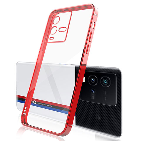 Funda Silicona Ultrafina Carcasa Transparente H01 para Vivo iQOO 9T 5G Rojo