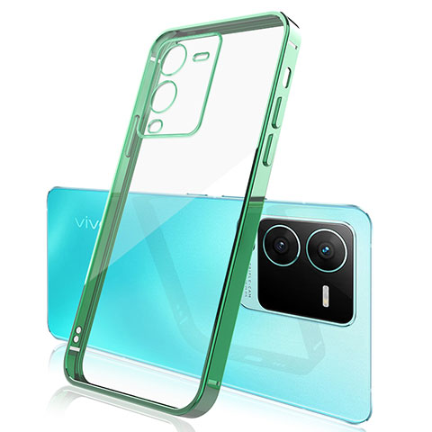 Funda Silicona Ultrafina Carcasa Transparente H01 para Vivo V25 Pro 5G Verde