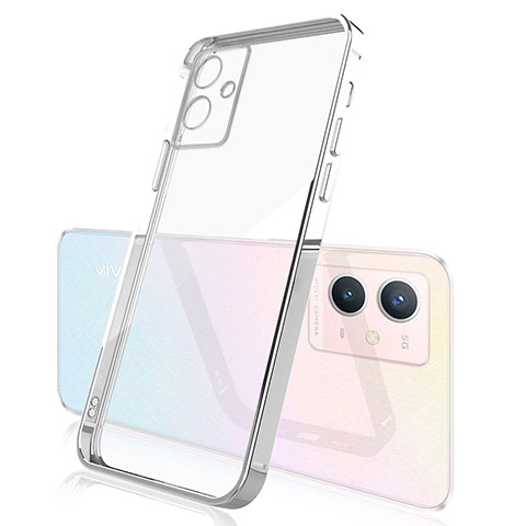 Funda Silicona Ultrafina Carcasa Transparente H01 para Vivo Y30 5G Plata