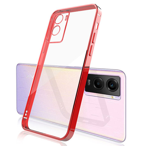 Funda Silicona Ultrafina Carcasa Transparente H01 para Vivo Y72t Rojo