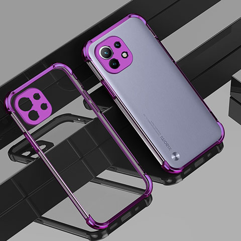 Funda Silicona Ultrafina Carcasa Transparente H01 para Xiaomi Mi 11 Lite 4G Morado