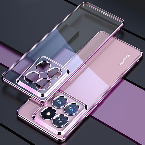 Funda Silicona Ultrafina Carcasa Transparente H01 para Xiaomi Mi 14 5G Morado