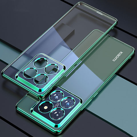 Funda Silicona Ultrafina Carcasa Transparente H01 para Xiaomi Mi 14 5G Verde