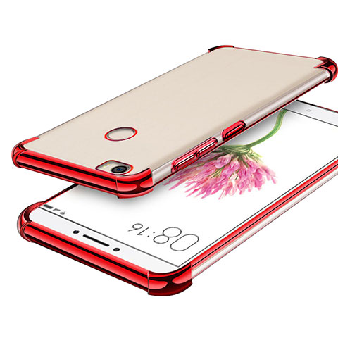 Funda Silicona Ultrafina Carcasa Transparente H01 para Xiaomi Mi Max Rojo