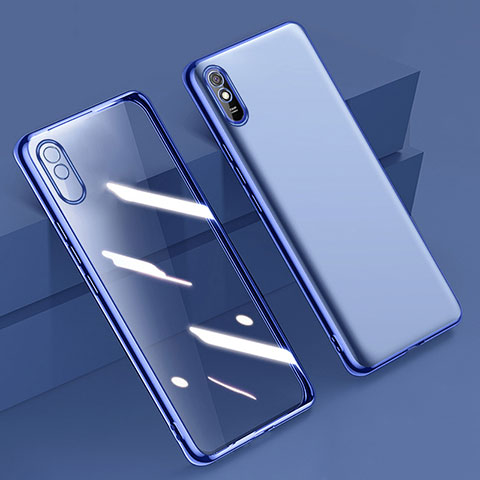 Funda Silicona Ultrafina Carcasa Transparente H01 para Xiaomi Redmi 9A Azul