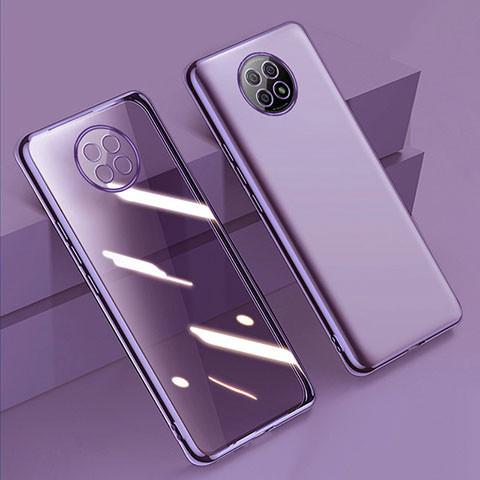 Funda Silicona Ultrafina Carcasa Transparente H01 para Xiaomi Redmi Note 9 5G Morado