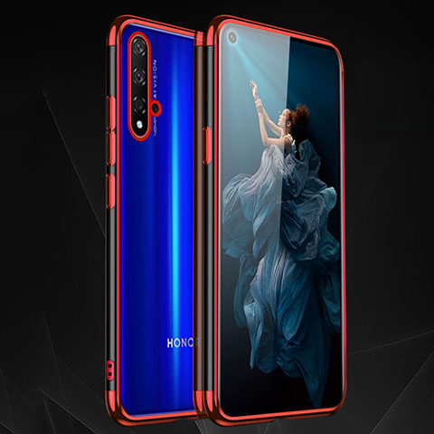 Funda Silicona Ultrafina Carcasa Transparente H02 para Huawei Nova 5T Rojo