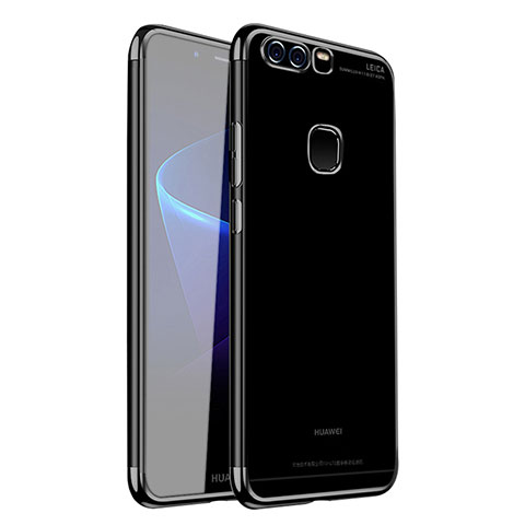 Funda Silicona Ultrafina Carcasa Transparente H02 para Huawei P9 Negro