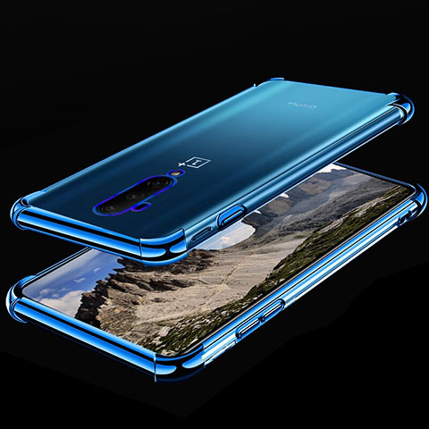 Funda Silicona Ultrafina Carcasa Transparente H02 para OnePlus 7T Pro 5G Azul
