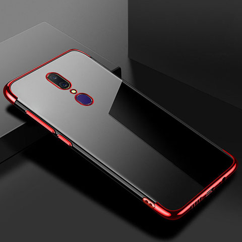 Funda Silicona Ultrafina Carcasa Transparente H02 para Oppo A9 Rojo