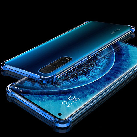 Funda Silicona Ultrafina Carcasa Transparente H02 para Oppo Find X2 Azul