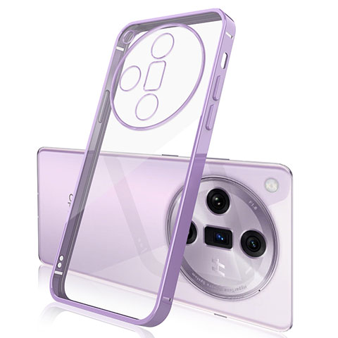 Funda Silicona Ultrafina Carcasa Transparente H02 para Oppo Find X7 5G Morado