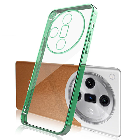 Funda Silicona Ultrafina Carcasa Transparente H02 para Oppo Find X7 Ultra 5G Verde