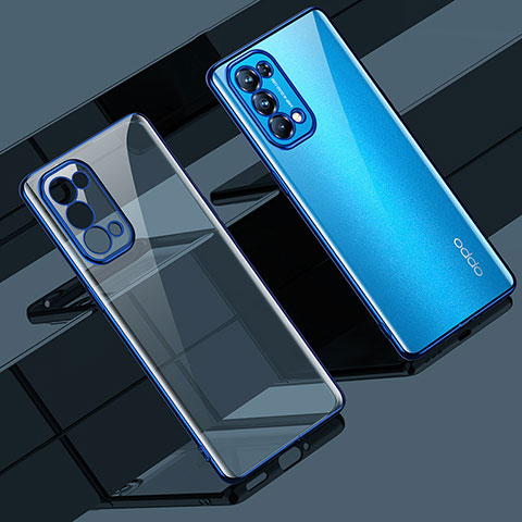 Funda Silicona Ultrafina Carcasa Transparente H02 para Oppo Reno5 Pro 5G Azul