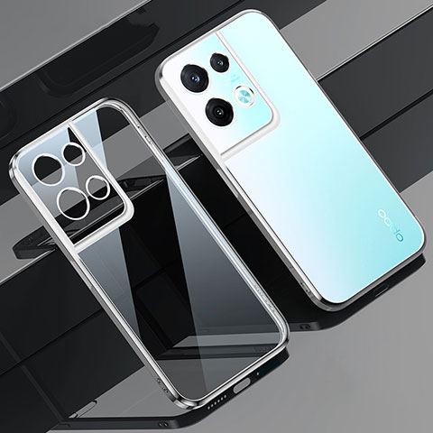 Funda Silicona Ultrafina Carcasa Transparente H02 para Oppo Reno9 Pro+ Plus 5G Plata