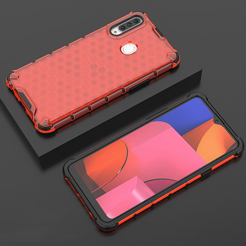 Funda Silicona Ultrafina Carcasa Transparente H02 para Samsung Galaxy A20s Rojo