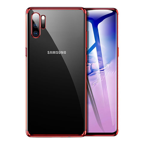 Funda Silicona Ultrafina Carcasa Transparente H02 para Samsung Galaxy Note 10 Plus 5G Rojo