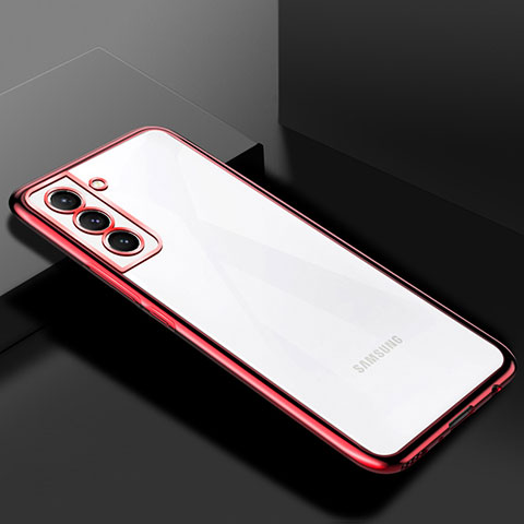 Funda Silicona Ultrafina Carcasa Transparente H02 para Samsung Galaxy S21 5G Rojo