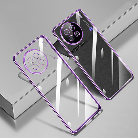 Funda Silicona Ultrafina Carcasa Transparente H02 para Vivo X90 5G Morado