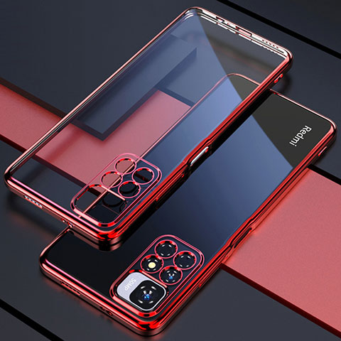 Funda Silicona Ultrafina Carcasa Transparente H02 para Xiaomi Redmi 10 (2022) Rojo