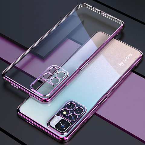 Funda Silicona Ultrafina Carcasa Transparente H02 para Xiaomi Redmi Note 11S 5G Morado