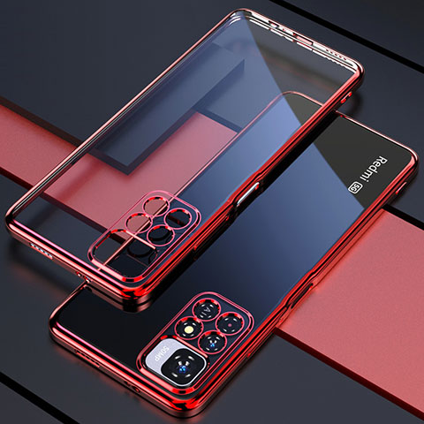 Funda Silicona Ultrafina Carcasa Transparente H02 para Xiaomi Redmi Note 11S 5G Rojo