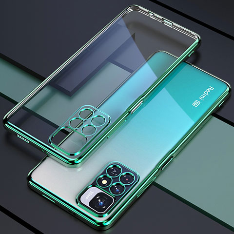 Funda Silicona Ultrafina Carcasa Transparente H02 para Xiaomi Redmi Note 11T 5G Verde