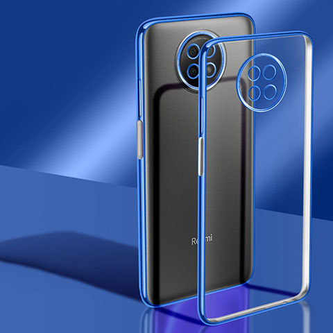 Funda Silicona Ultrafina Carcasa Transparente H02 para Xiaomi Redmi Note 9 5G Azul