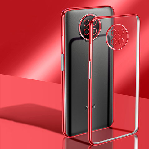 Funda Silicona Ultrafina Carcasa Transparente H02 para Xiaomi Redmi Note 9 5G Rojo