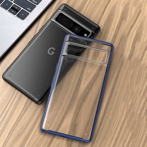 Funda Silicona Ultrafina Carcasa Transparente H03 para Google Pixel 7 Pro 5G Azul