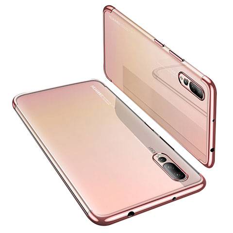 Funda Silicona Ultrafina Carcasa Transparente H03 para Huawei P20 Pro Oro Rosa