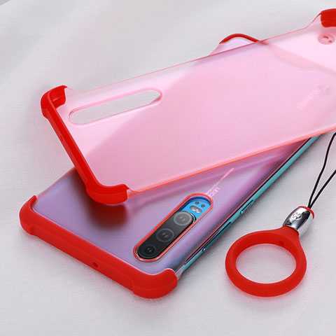 Funda Silicona Ultrafina Carcasa Transparente H03 para Huawei P30 Rojo