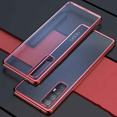 Funda Silicona Ultrafina Carcasa Transparente H03 para Oppo Find X2 Neo Rojo