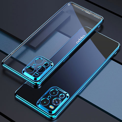 Funda Silicona Ultrafina Carcasa Transparente H03 para Oppo Find X3 5G Azul