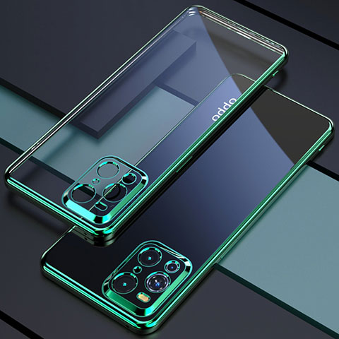 Funda Silicona Ultrafina Carcasa Transparente H03 para Oppo Find X3 Pro 5G Verde