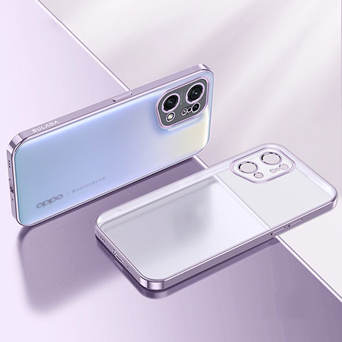 Funda Silicona Ultrafina Carcasa Transparente H03 para Oppo Find X5 5G Morado