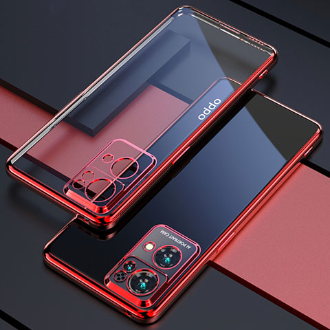 Funda Silicona Ultrafina Carcasa Transparente H03 para Oppo Reno7 Pro 5G Rojo